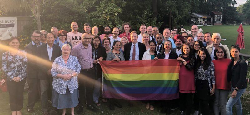 Ealing Labour Group with the rainbow flag
